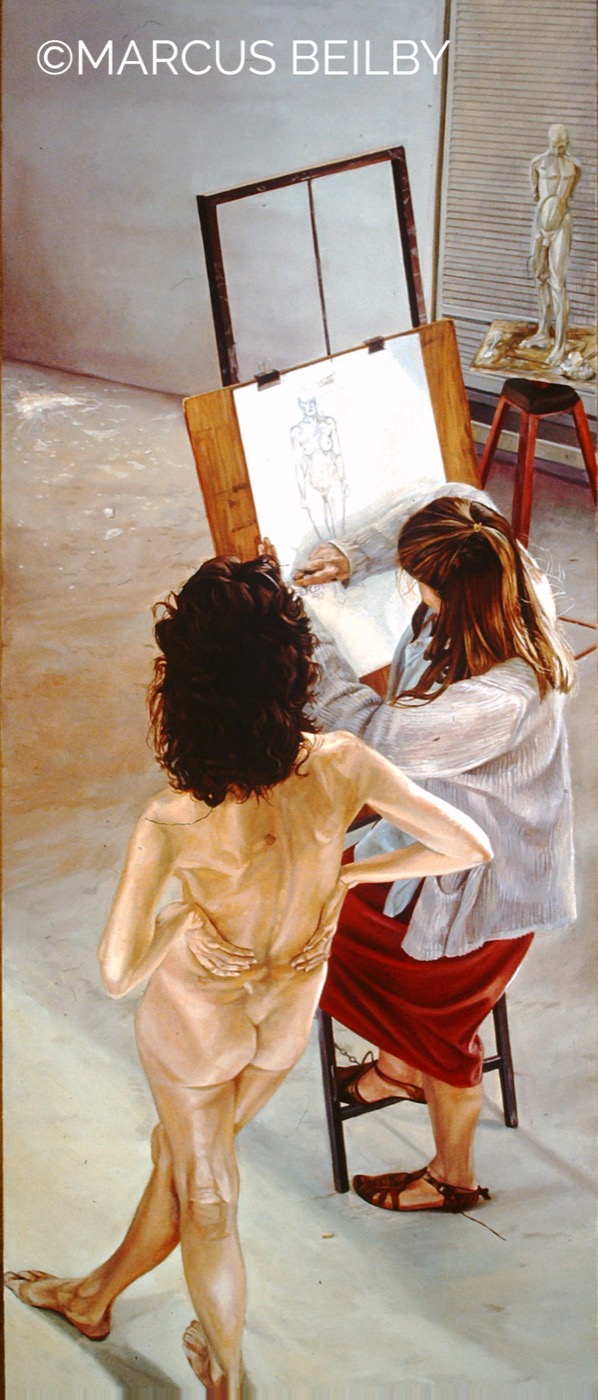 Everyone’s a Critic 1990, a portrait painting by Australian realist Marcus Beilby