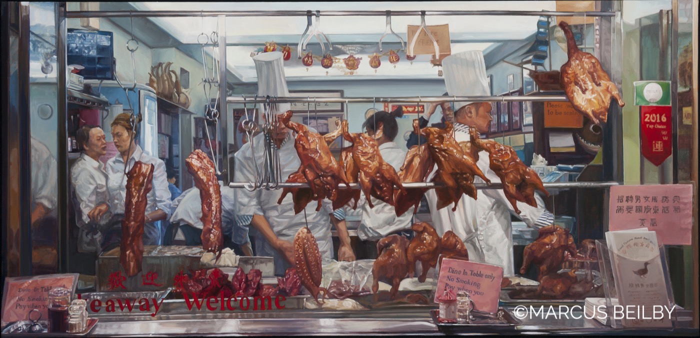 Lucky Duck, an urban painting by Australian realist Marcus Beilby