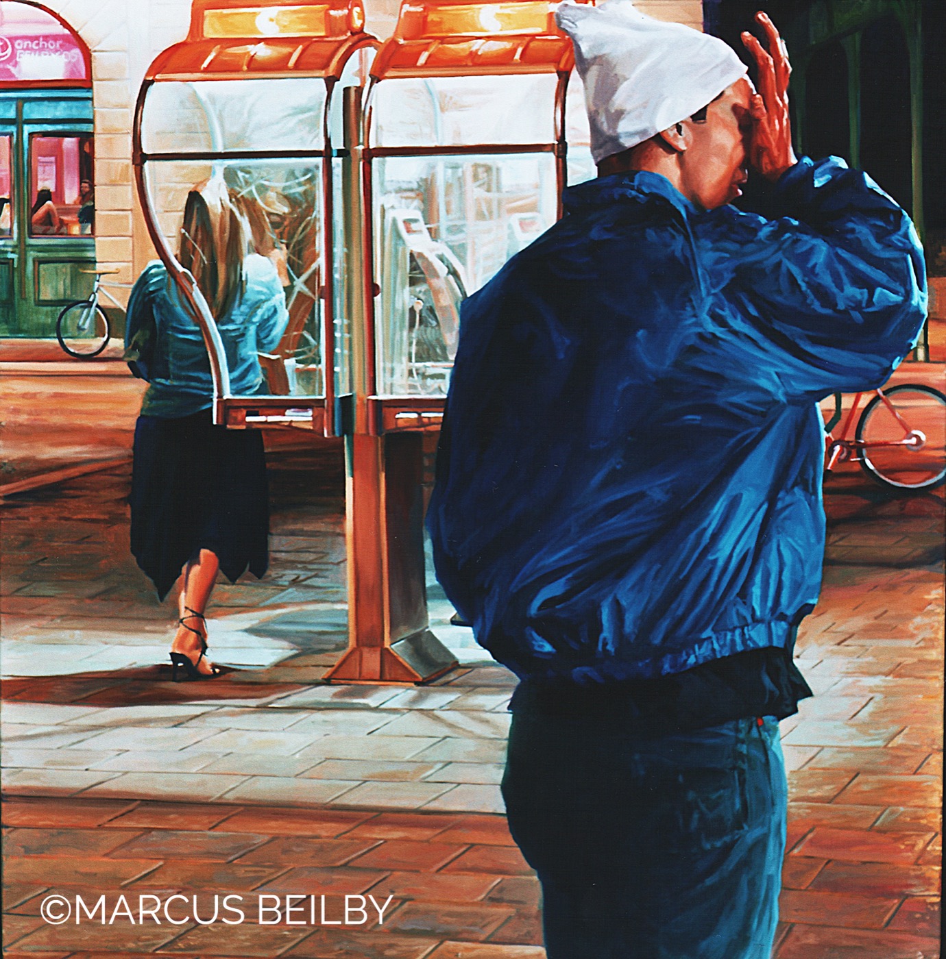 Night's end 2005, an urban painting by Australian realist Marcus Beilby
