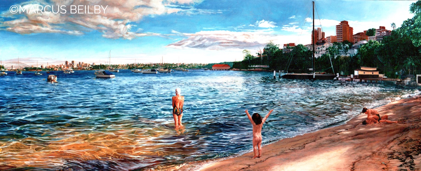 Point Piper perspectives 1995, a seascape painting by Australian realist Marcus Beilby