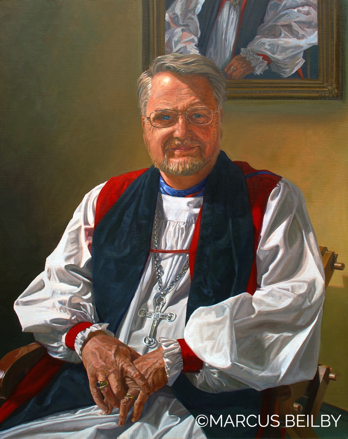 Portrait Dr Jeffry Driver, a portrait painting by Australian realist Marcus Beilby