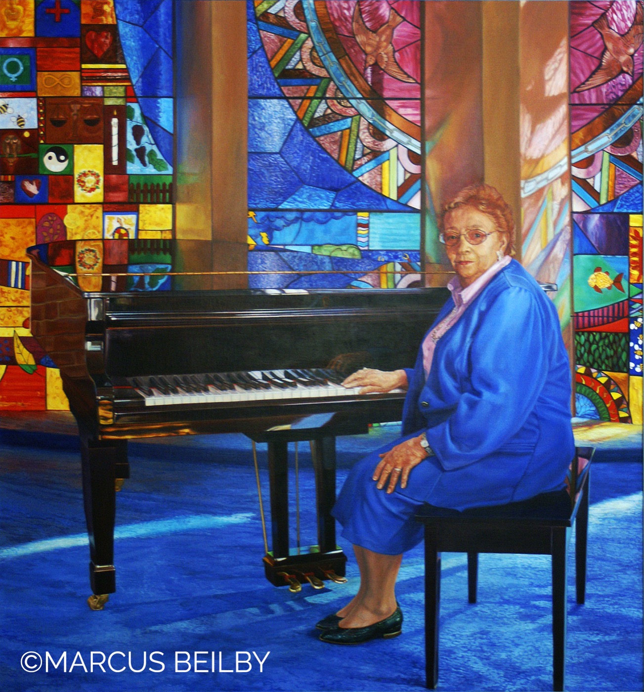 Portrait Hazel Day, a portrait painting by Australian realist Marcus Beilby