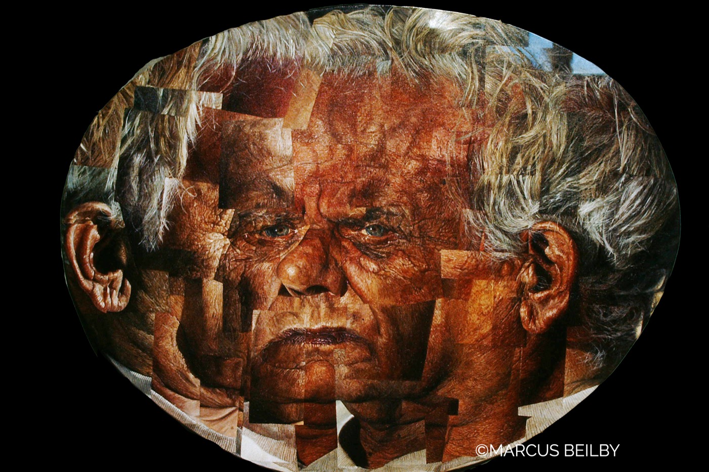 Portrait Jack Davis, a portrait painting by Australian realist Marcus Beilby
