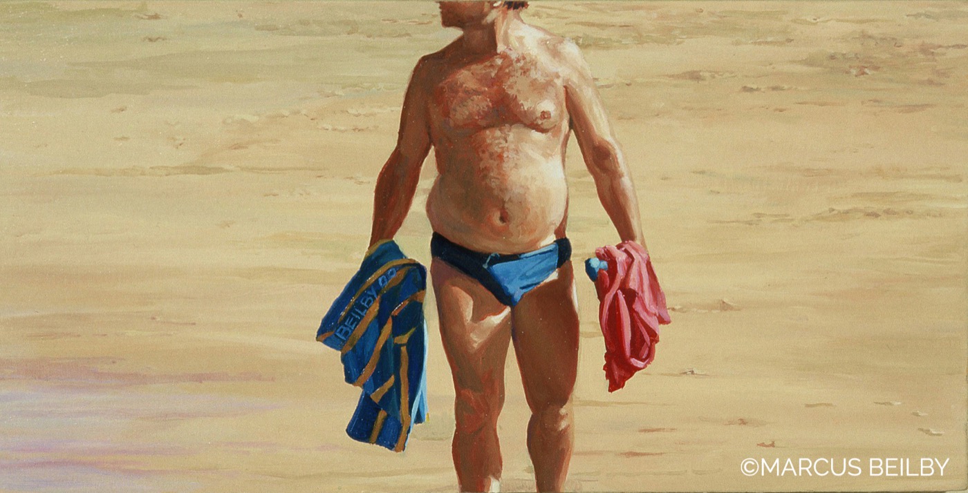 The Cottesloe strut 2001, a seascape painting by Australian realist Marcus Beilby