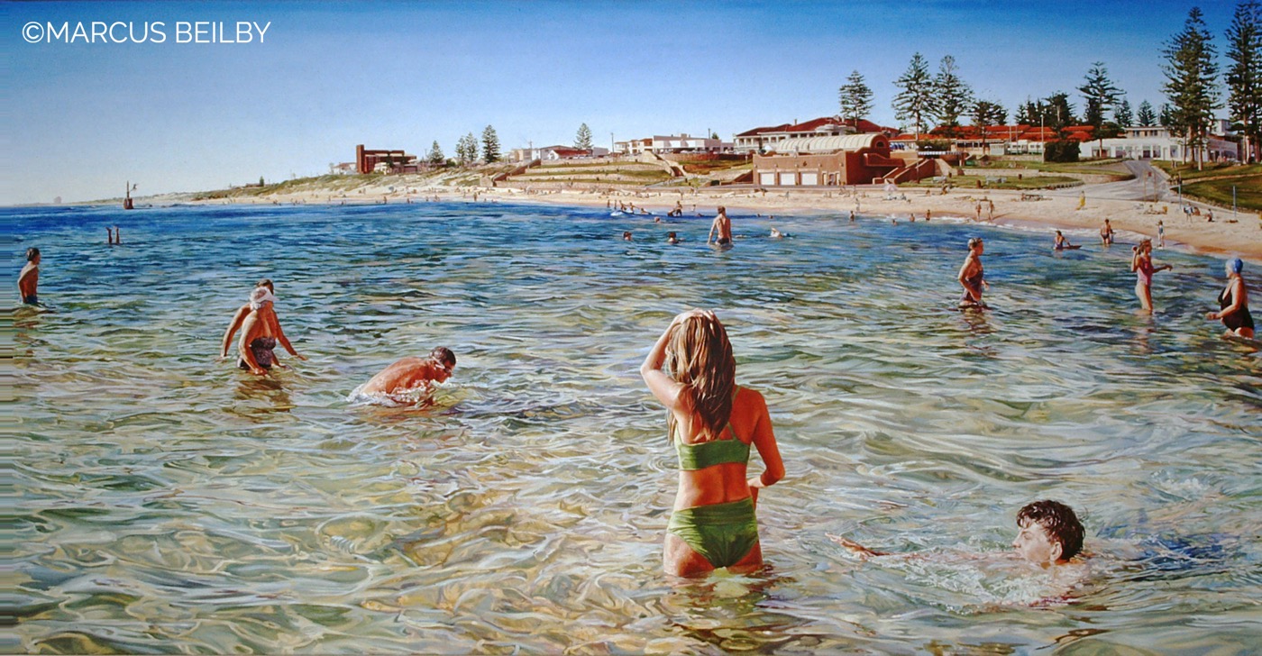The endless summer 1991, a seascape painting by Australian realist Marcus Beilby