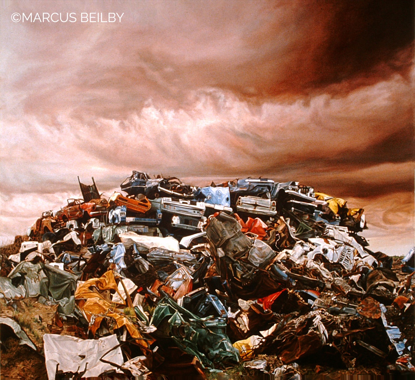 The Great Australian Landscape 1982, an urban painting by Australian realist Marcus Beilby