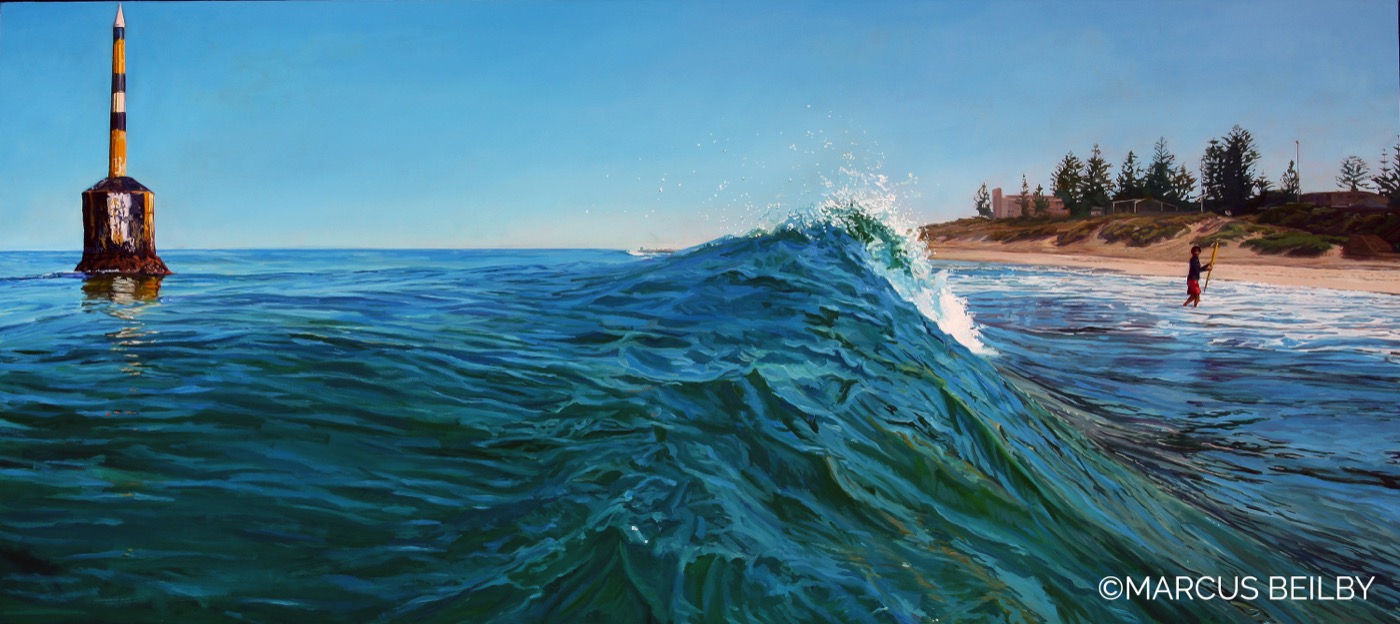 The Wave 2012, a seascape painting by Australian realist Marcus Beilby